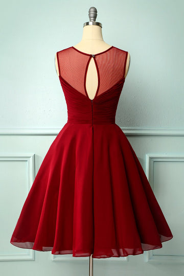 Enfärgade Ärmlös Vintage Klänning